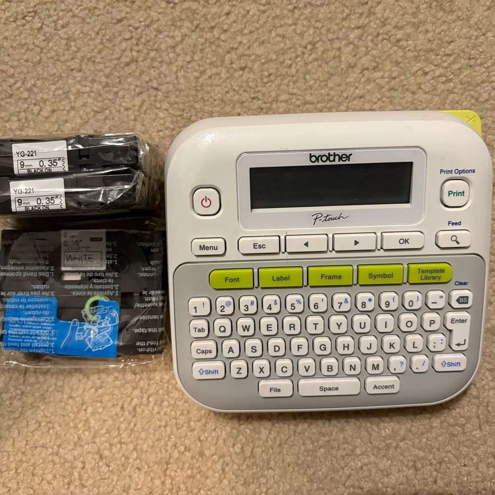 Brother P-touch Label Maker Bundle, Model PT-D210, Like new!